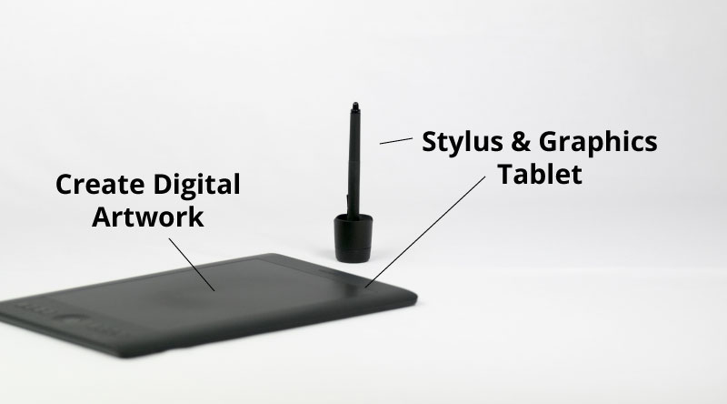 Wacom tablet and stylus example