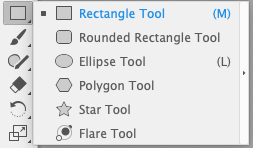 (M) for rectangle tool in Adobe Illustrator
