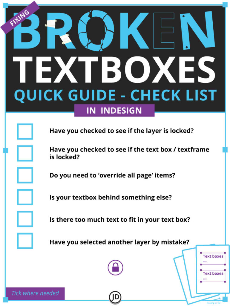 How to fix broken text boxes in Indesign  FREE Checklist